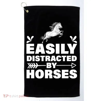 Easily Distracted By Horses Golf Towel