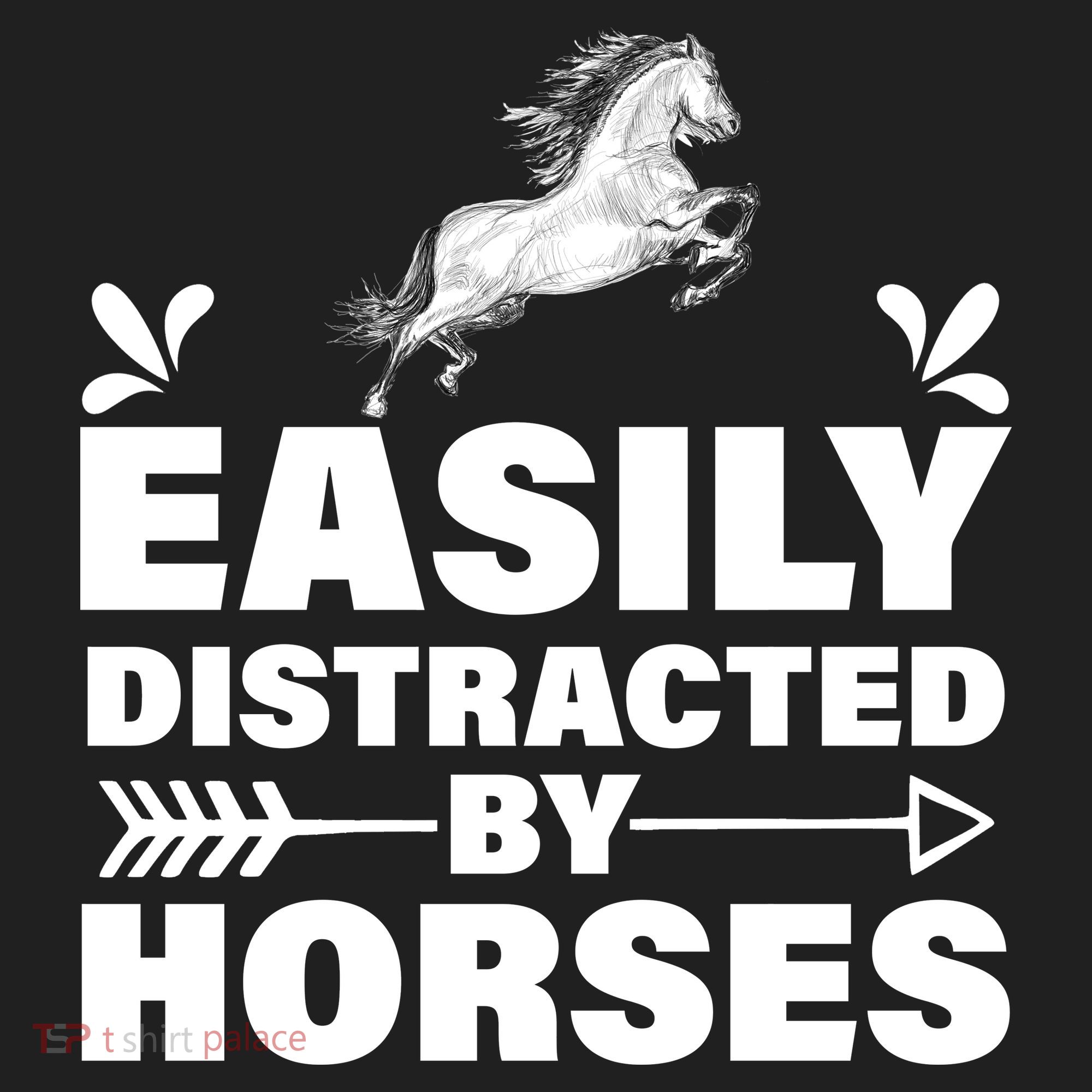 Easily Distracted By Horses Golf Towel