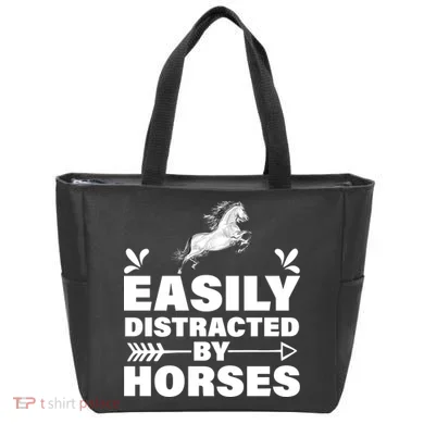 Easily Distracted By Horses Tote Bag