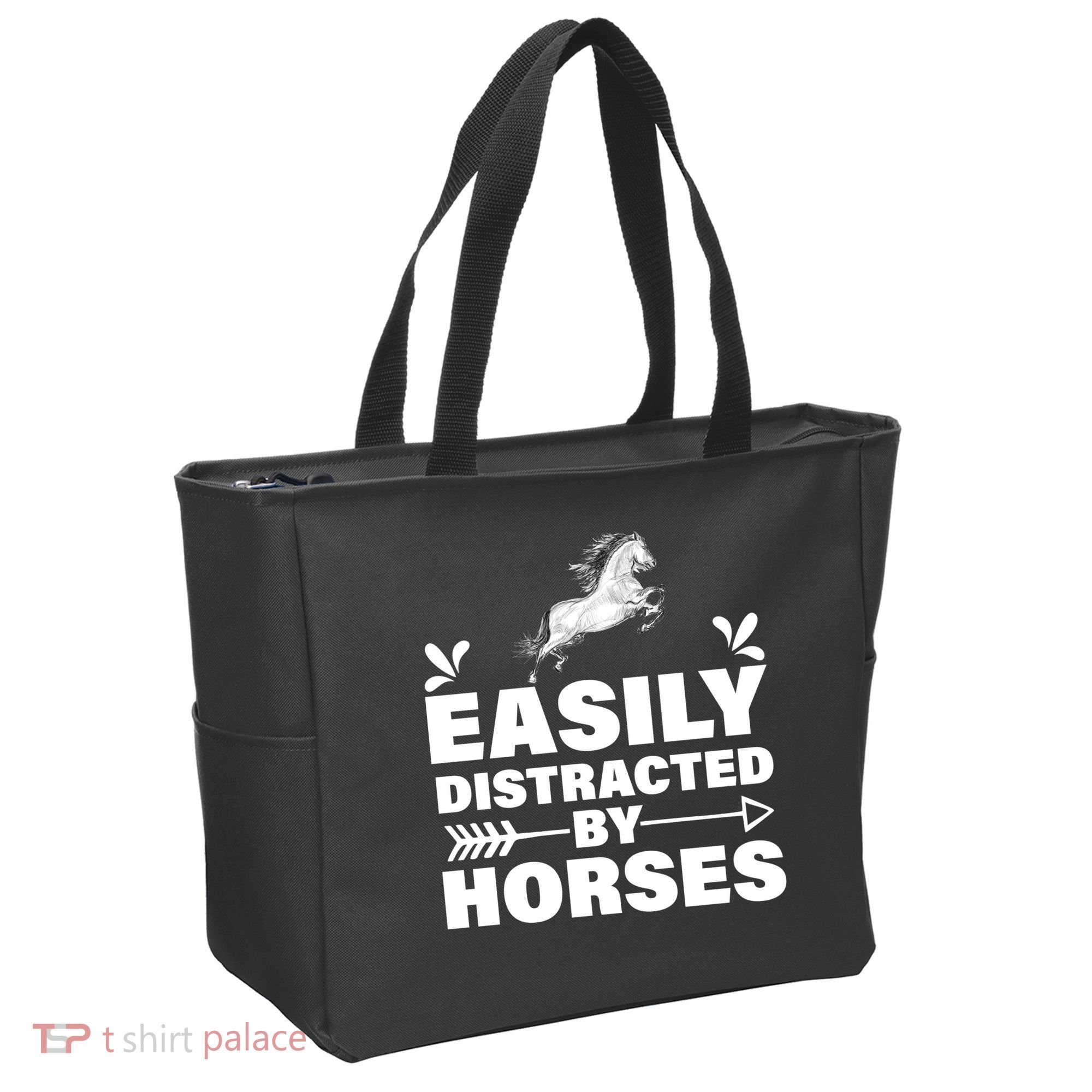 Easily Distracted By Horses Tote Bag