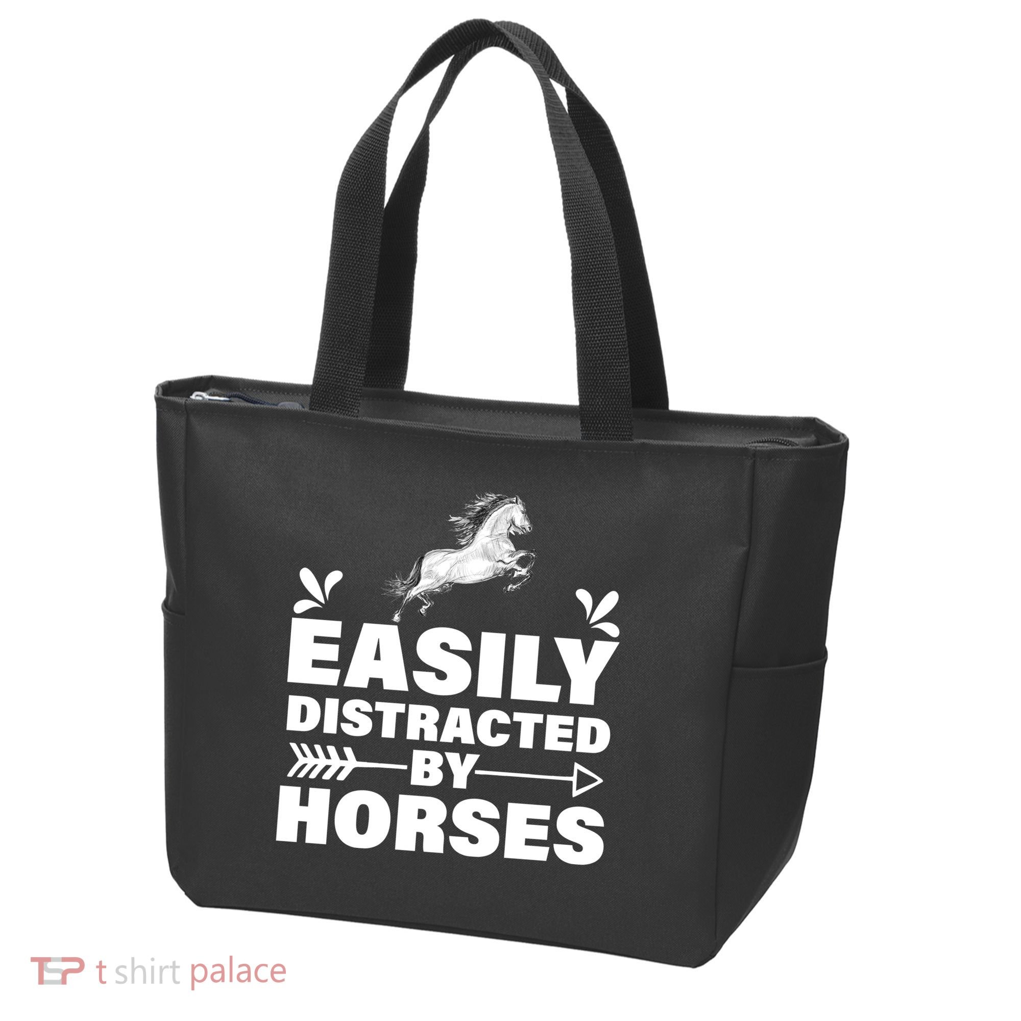 Easily Distracted By Horses Tote Bag
