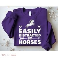 Easily Distracted By Horses Sweatshirt thumb 2