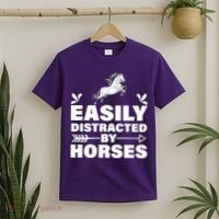 Easily Distracted By Horses T-Shirt thumb 2