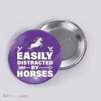 Easily Distracted By Horses Button thumb 0
