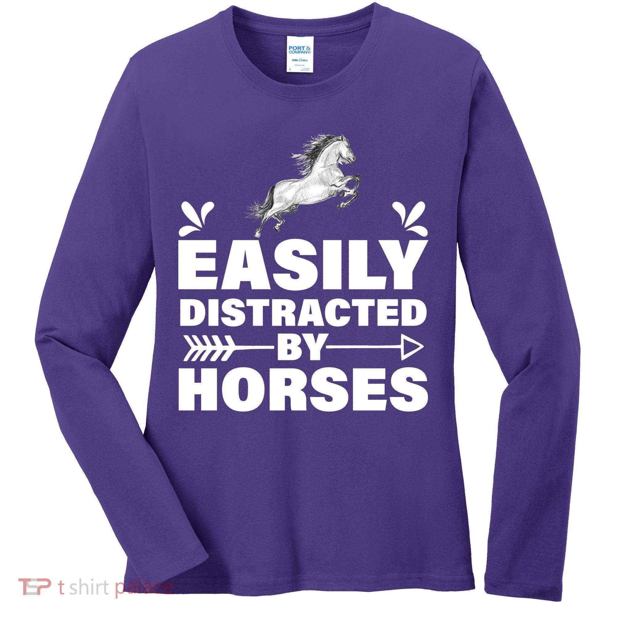 Easily Distracted By Horses Women's Long Sleeve Shirt