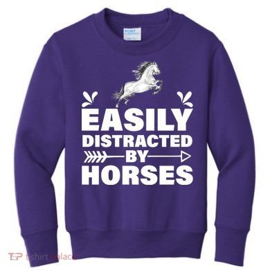 Easily Distracted By Horses Kids Sweatshirt