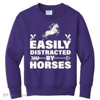 Easily Distracted By Horses Kids Sweatshirt thumb 0