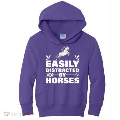 Easily Distracted By Horses Kids Hoodie