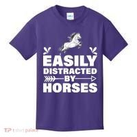 Easily Distracted By Horses Kids T-Shirt thumb 0