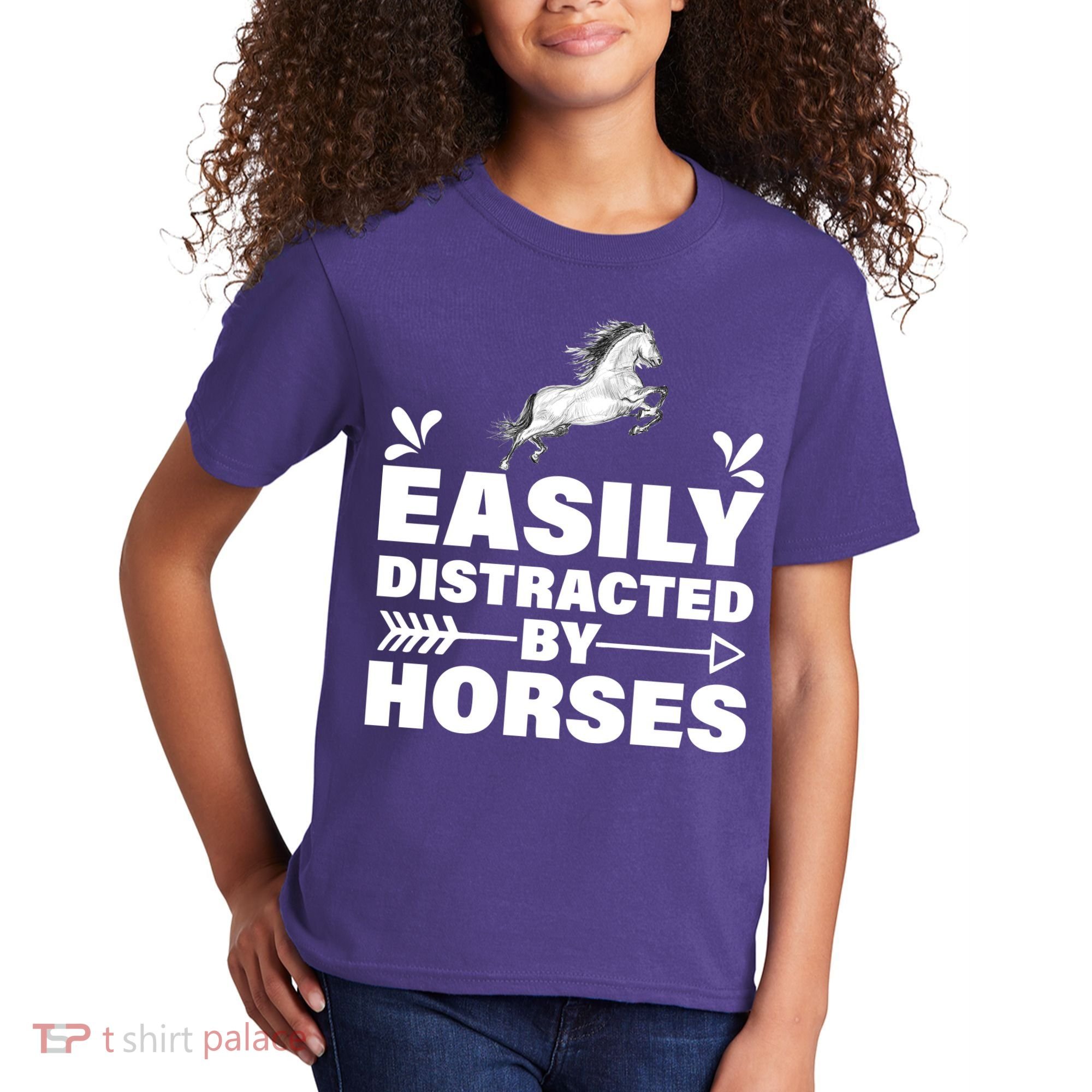 Easily Distracted By Horses Kids T-Shirt