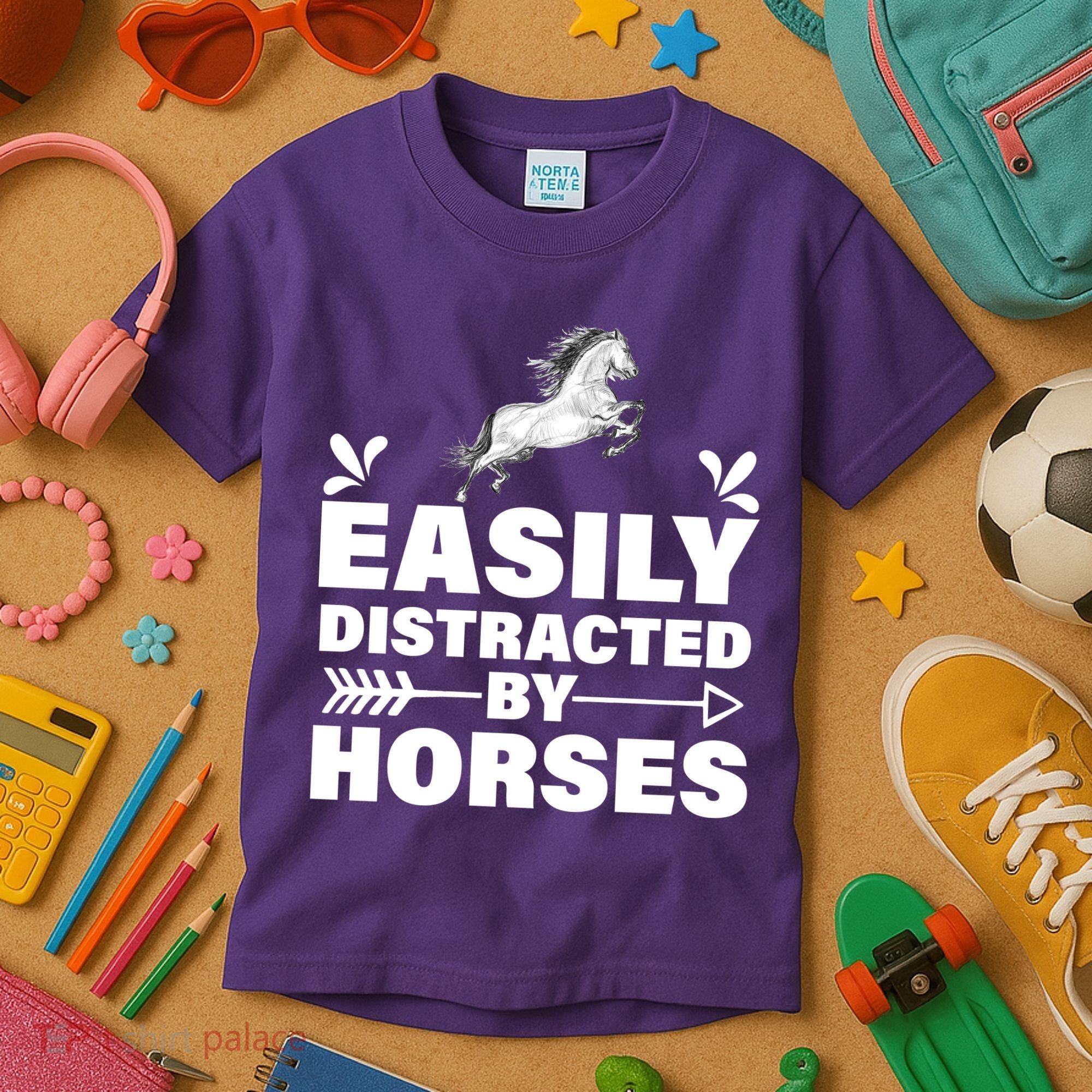 Easily Distracted By Horses Kids T-Shirt