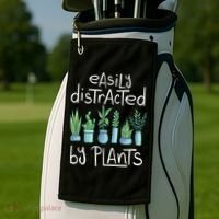 Easily Distracted By Plants Golf Towel thumb 2