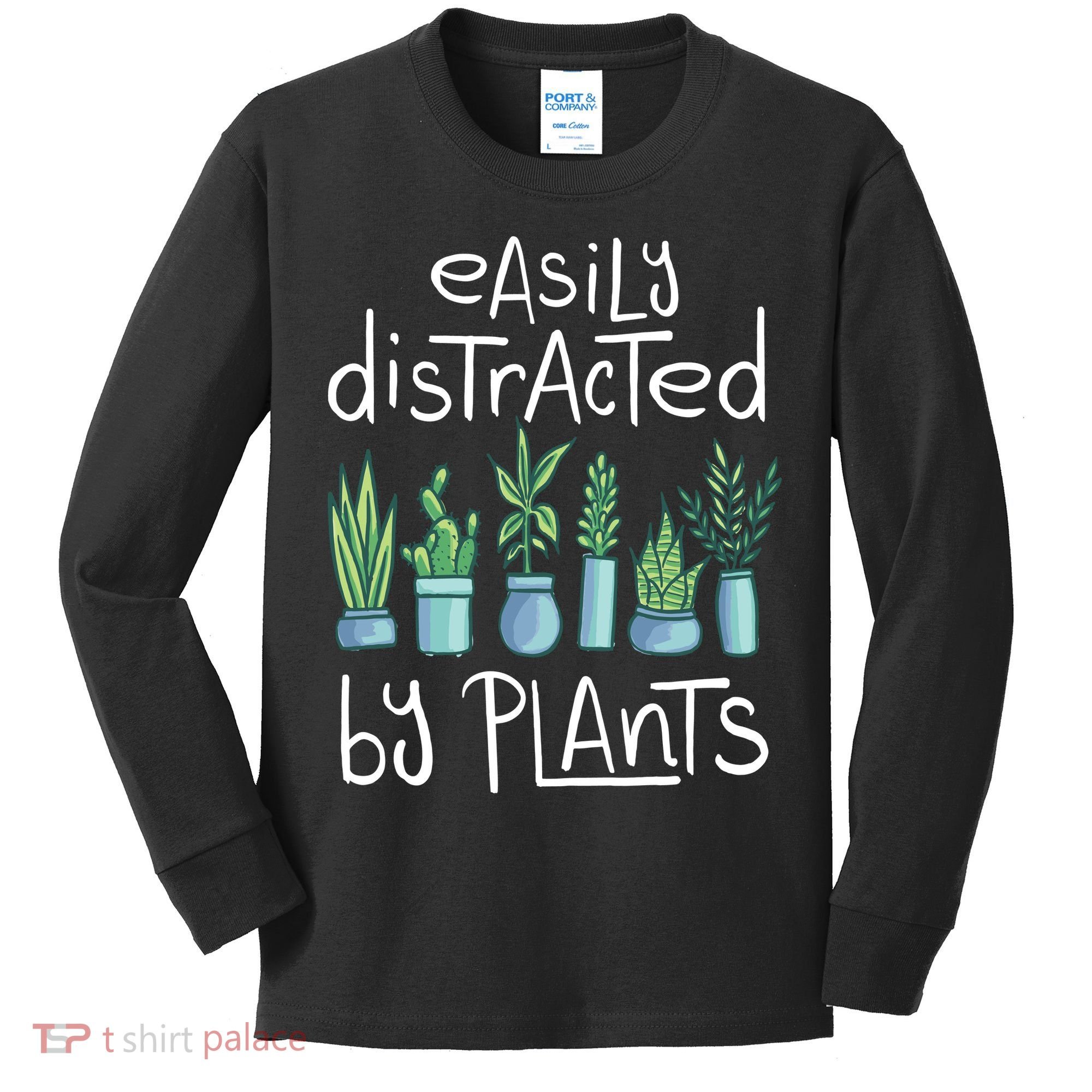 Easily Distracted By Plants Kids Long Sleeve Shirt