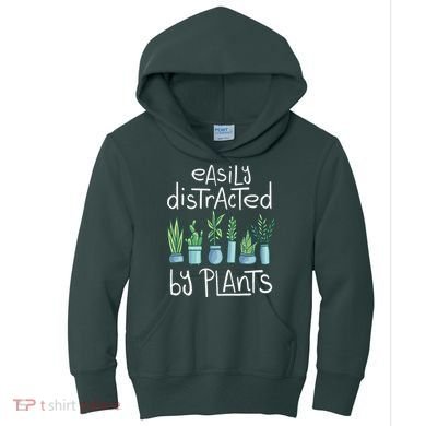 Easily Distracted By Plants Kids Hoodie