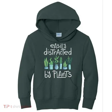 Easily Distracted By Plants Kids Hoodie