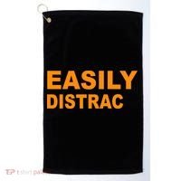Easily Distrac(ted) Distracted Funny Golf Towel thumb 0