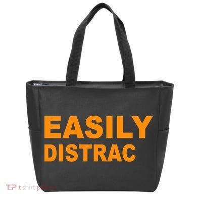 Easily Distrac(ted) Distracted Funny Tote Bag