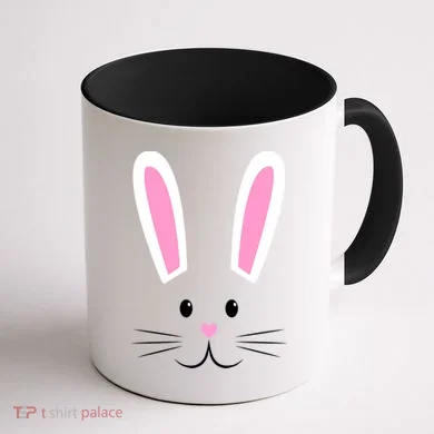 Easter Bunny Big Face Rabbit Coffee Mug back