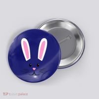Easter Bunny Big Face Rabbit Button thumb 0