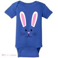 Easter Bunny Big Face Rabbit Baby Bodysuit thumb 0