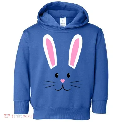 Easter Bunny Big Face Rabbit Toddler Hoodie
