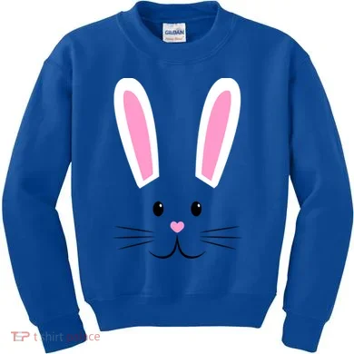 Easter Bunny Big Face Rabbit Kids Sweatshirt