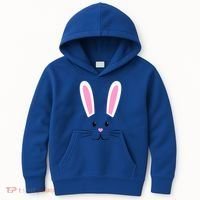 Easter Bunny Big Face Rabbit Kids Hoodie thumb 0