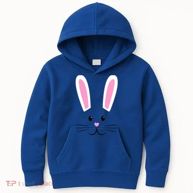 Easter Bunny Big Face Rabbit Kids Hoodie