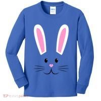 Easter Bunny Big Face Rabbit Kids Long Sleeve Shirt thumb 0
