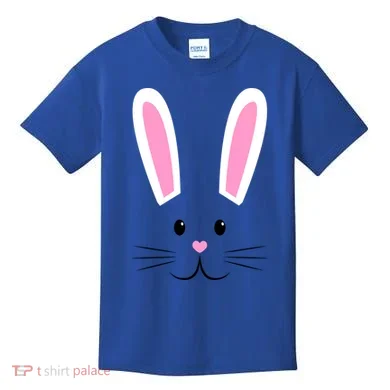 Easter Bunny Big Face Rabbit Kids T-Shirt