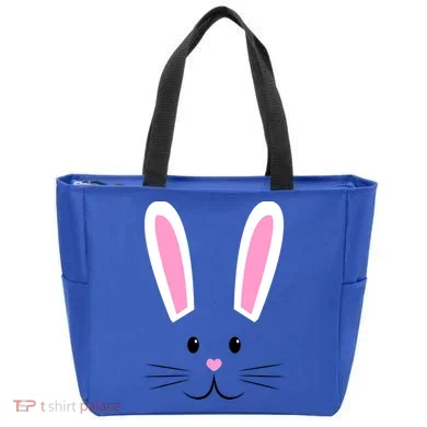 Easter Bunny Big Face Rabbit Tote Bag