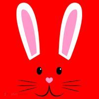 Easter Bunny Big Face Rabbit Santa Hat thumb 1