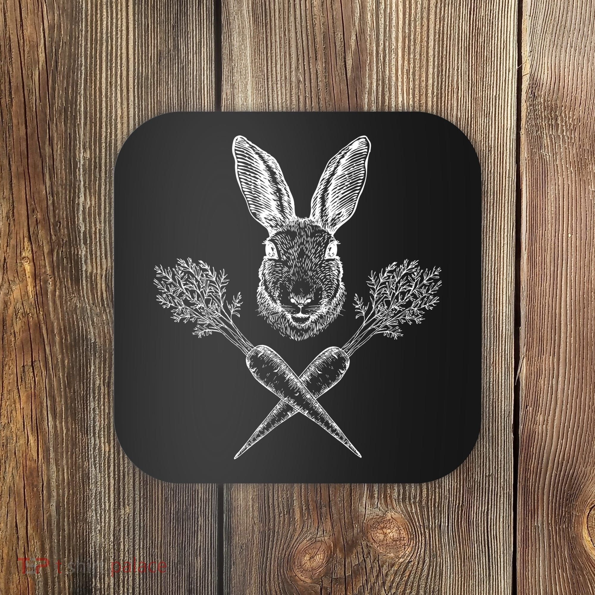 Easter Bunny Carrot Crossbones Coaster