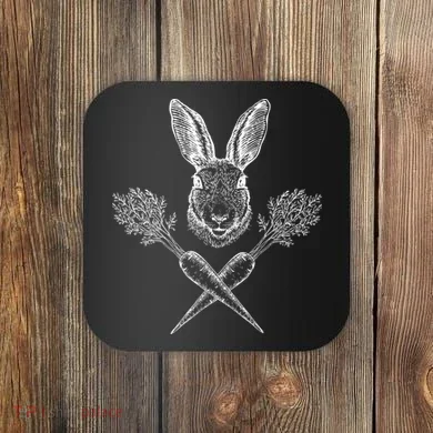 Easter Bunny Carrot Crossbones Coaster