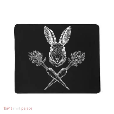 Easter Bunny Carrot Crossbones Mousepad