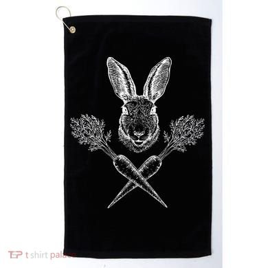 Easter Bunny Carrot Crossbones Golf Towel