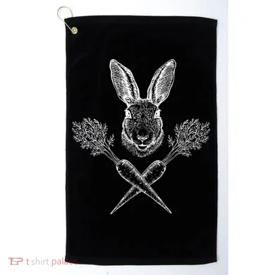 Easter Bunny Carrot Crossbones Golf Towel