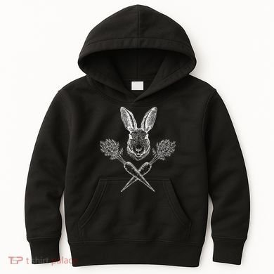 Easter Bunny Carrot Crossbones Kids Hoodie