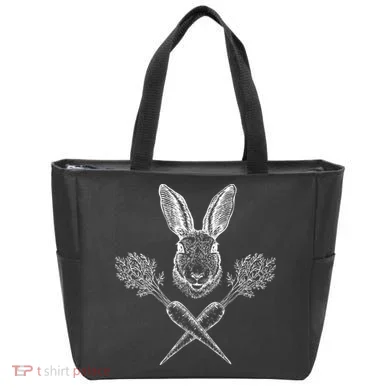 Easter Bunny Carrot Crossbones Tote Bag