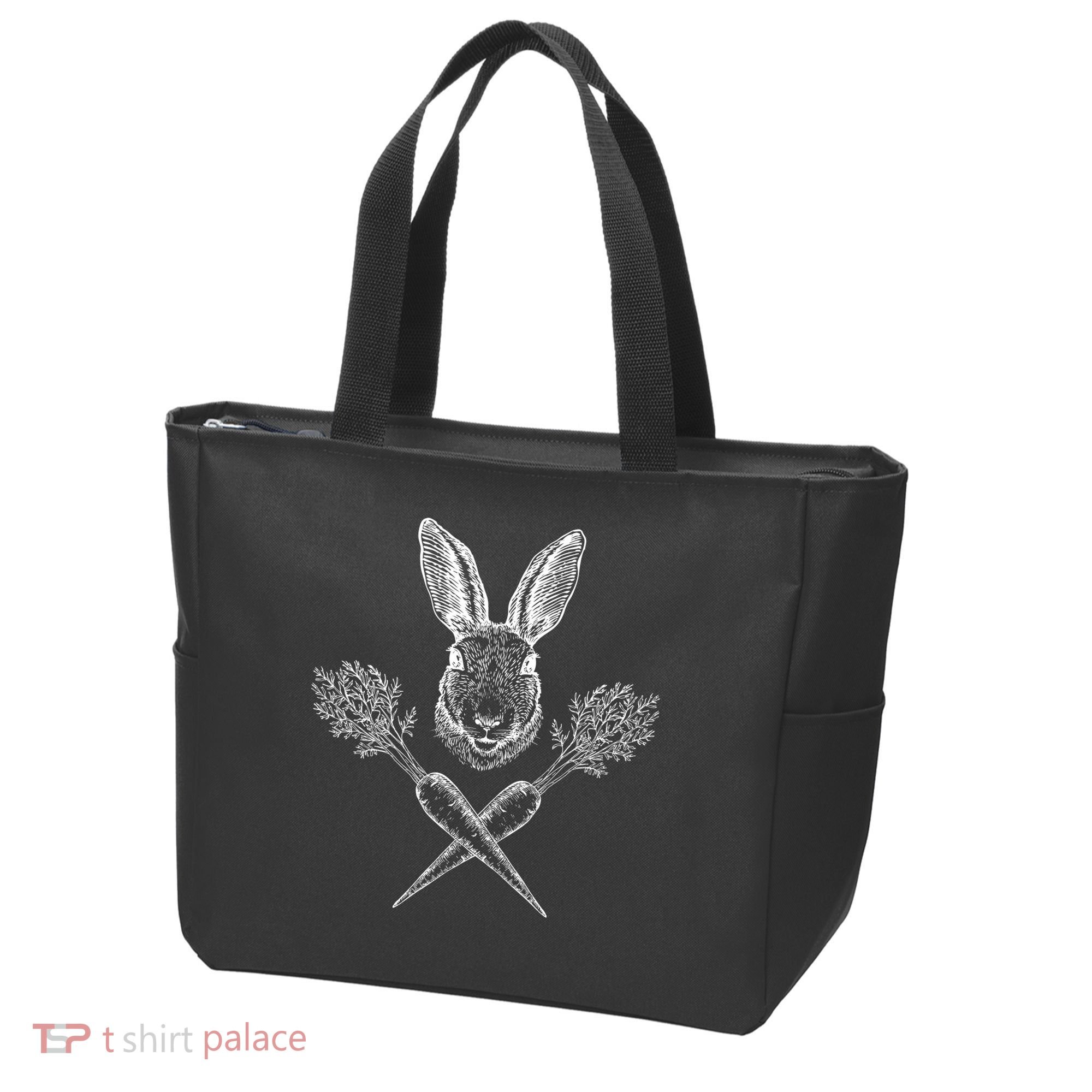 Easter Bunny Carrot Crossbones Tote Bag