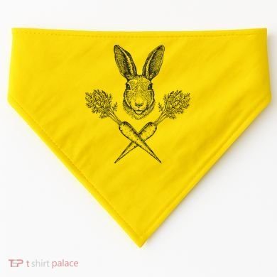 Easter Bunny Carrot Crossbones USA-Made Doggie Bandana