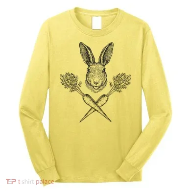 Easter Bunny Carrot Crossbones Long Sleeve Shirt