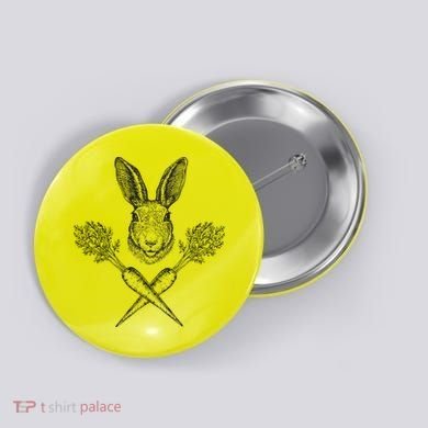 Easter Bunny Carrot Crossbones Button