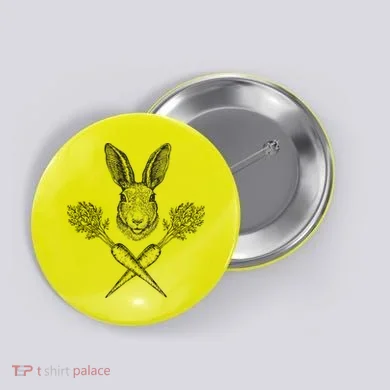 Easter Bunny Carrot Crossbones Button