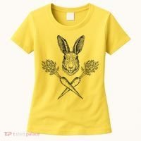 Easter Bunny Carrot Crossbones Women's T-Shirt thumb 0