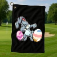 Easter Bunny Dabbing Golf Towel thumb 1