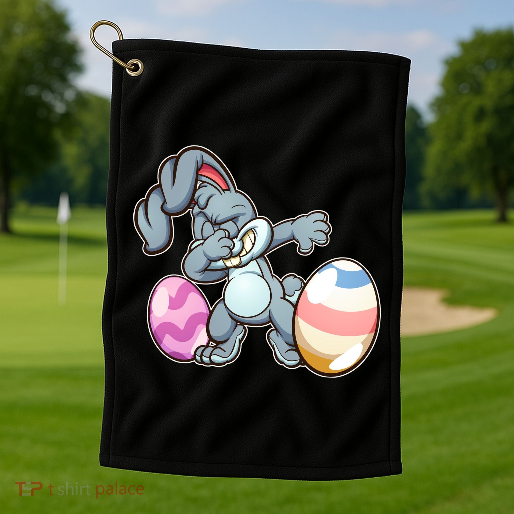 Easter Bunny Dabbing Golf Towel