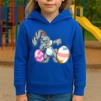 Easter Bunny Dabbing Kids Hoodie thumb 3