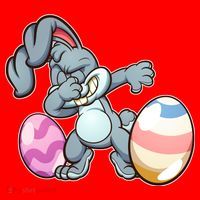 Easter Bunny Dabbing Santa Hat thumb 1