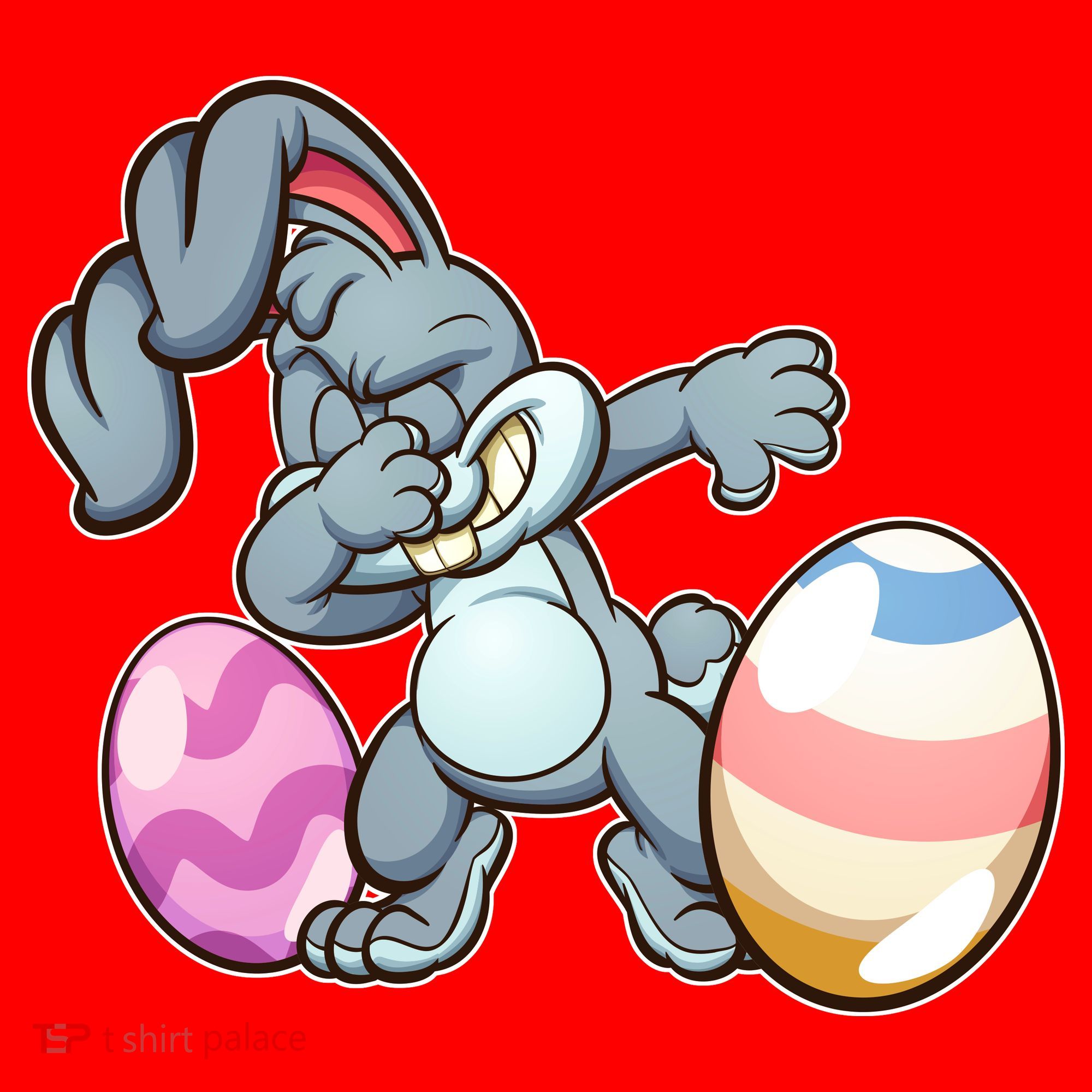 Easter Bunny Dabbing Santa Hat